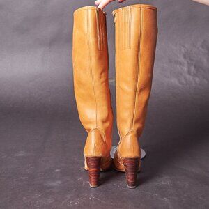 1980s El Greco Buckskin Leather Tall Heeled Boots
